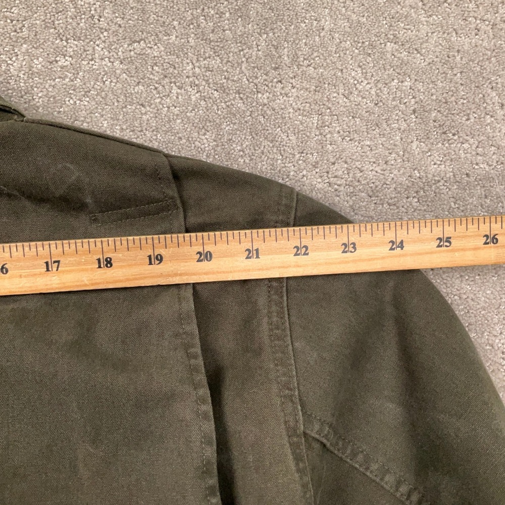 LL Bean Field Coat Mens L Olive Green Wool Liner Hunting Canvas Jacket USA VTG - Picture 10 of 13